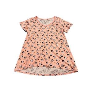 LuLaRoe Christy T Womens Pink Felix The Cat Prints Short Sleeve Shirt Size M NWT